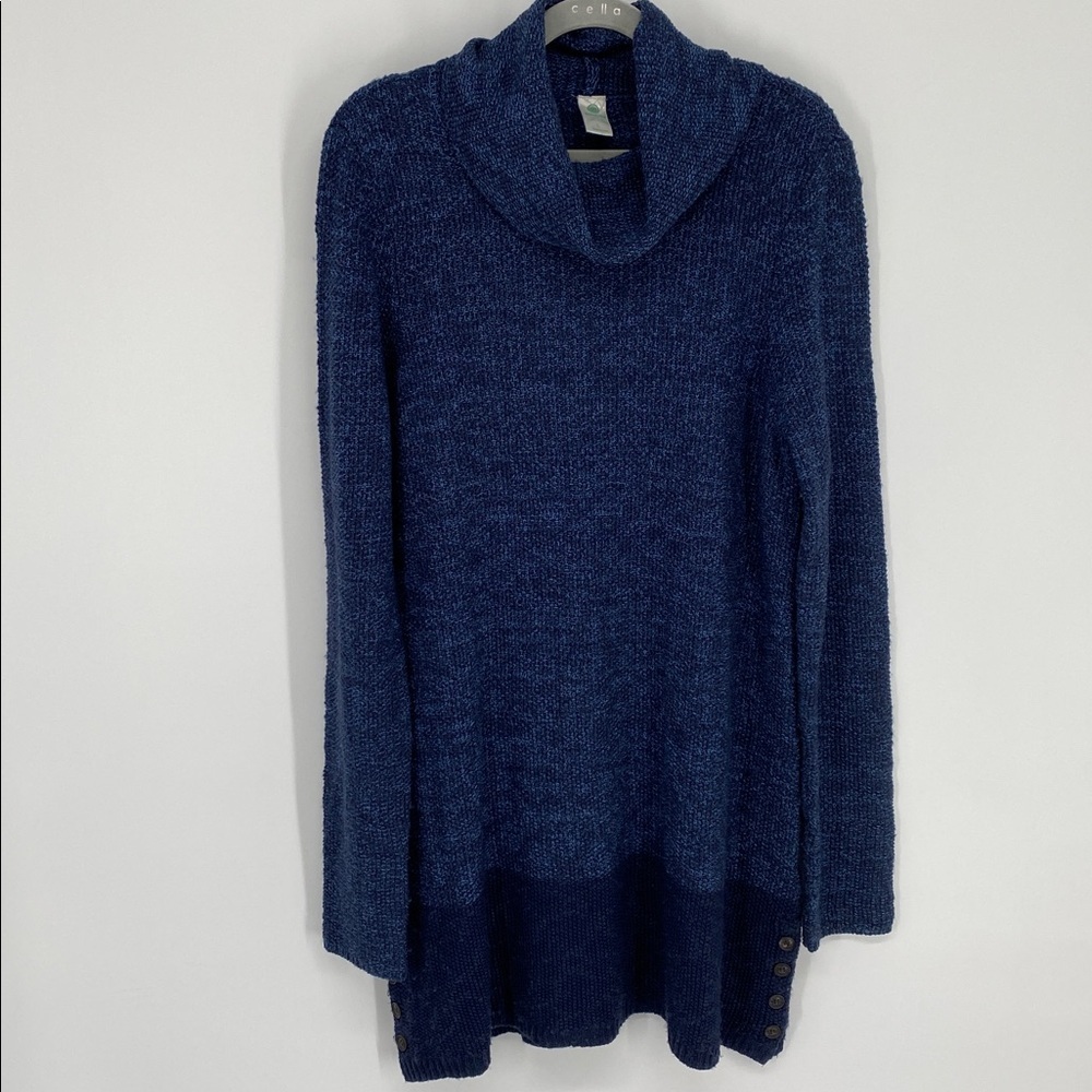 Aventura Deep Blue Cowl Neck Sweater Dress Size Large